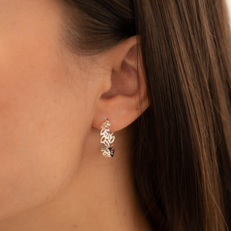 BLOOM LARGE SILVER CREOL EARRING