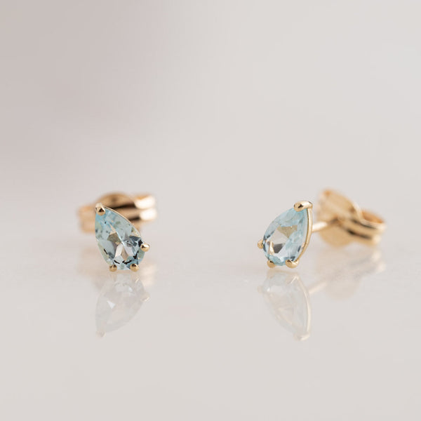 ADA BLUE TOPAZ SOLID GOLD EARRING