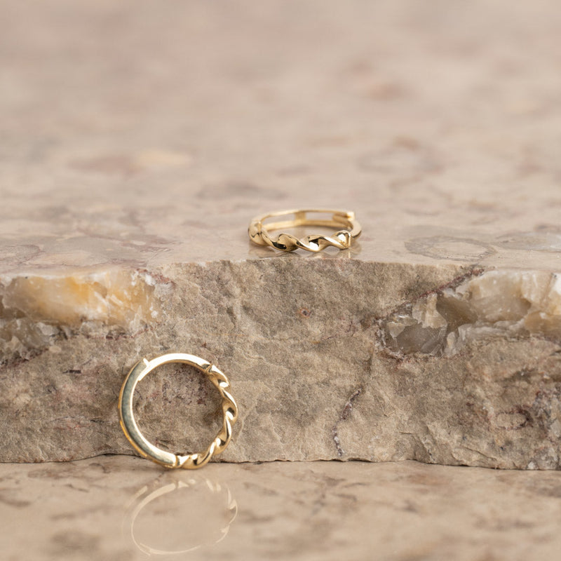 ADELIE SOLID GOLD CREOL EARRING