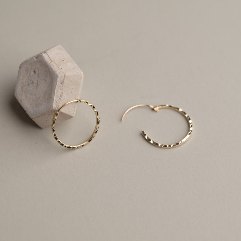 JOHANNA SOLID GOLD CREOL EARRING - 17mm