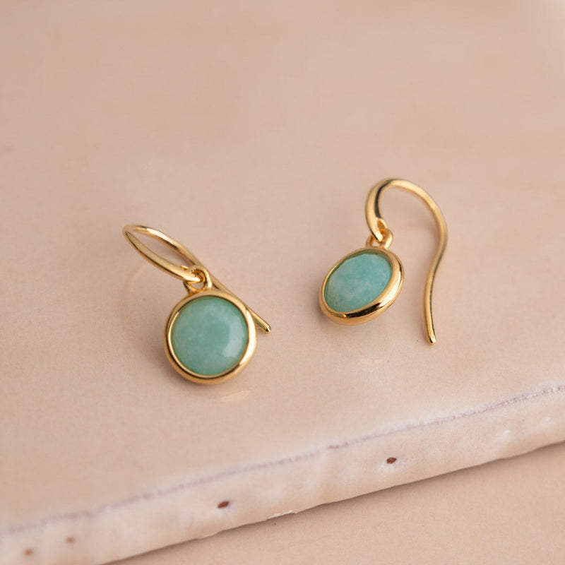 AVA AMAZONITE GOLDEN HOOK EARRING