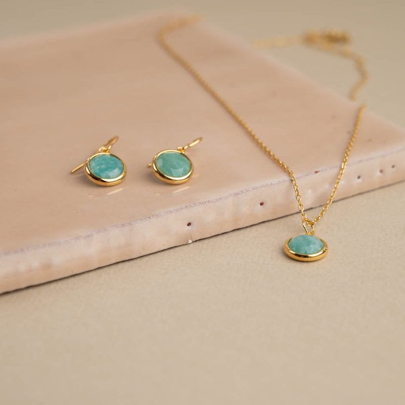 AVA AMAZONITE GOLDEN NECKLACE