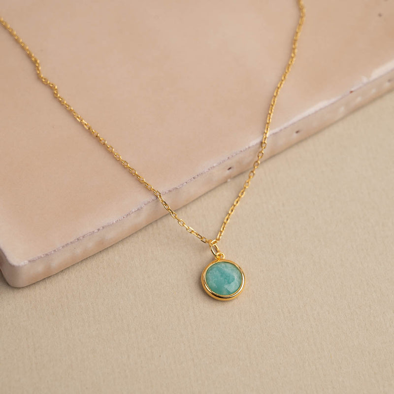 AVA AMAZONITE GOLDEN NECKLACE