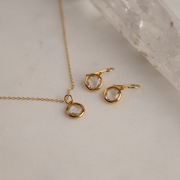 AVA WHITE TOPAZ GOLDEN 2P SET