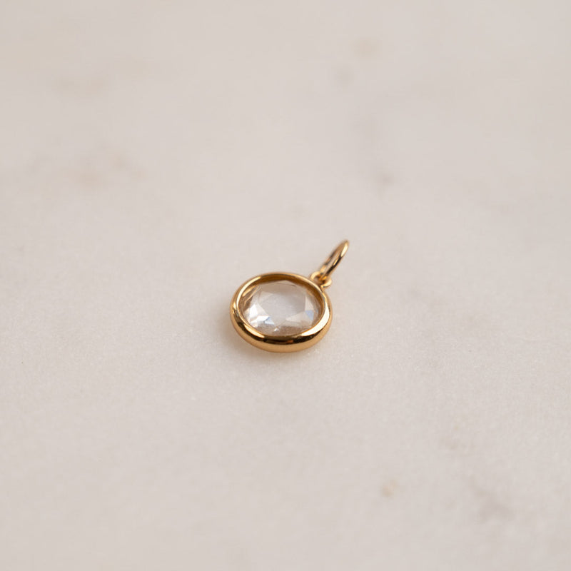AVA WHITE TOPAZ GOLDEN PENDANT