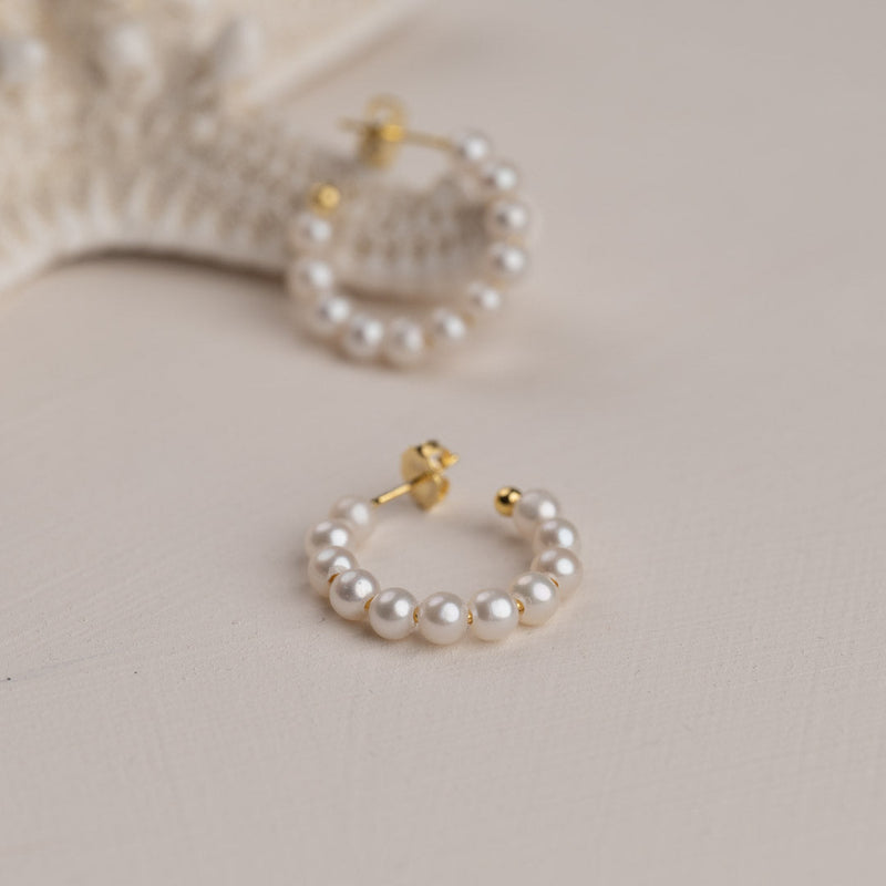 BLAIR PEARL GOLDEN CREOL EARRING