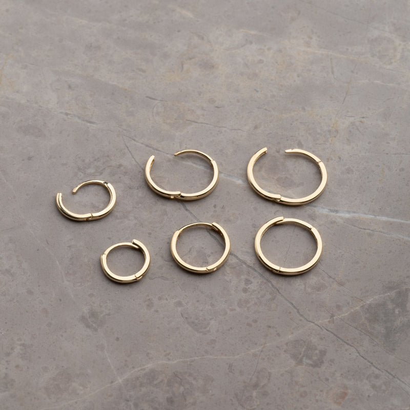 CLASSIC SOLID GOLD CREOL EARRING - 10mm