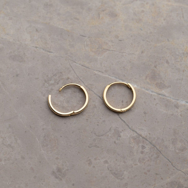 CLASSIC SOLID GOLD CREOL EARRING - 12mm