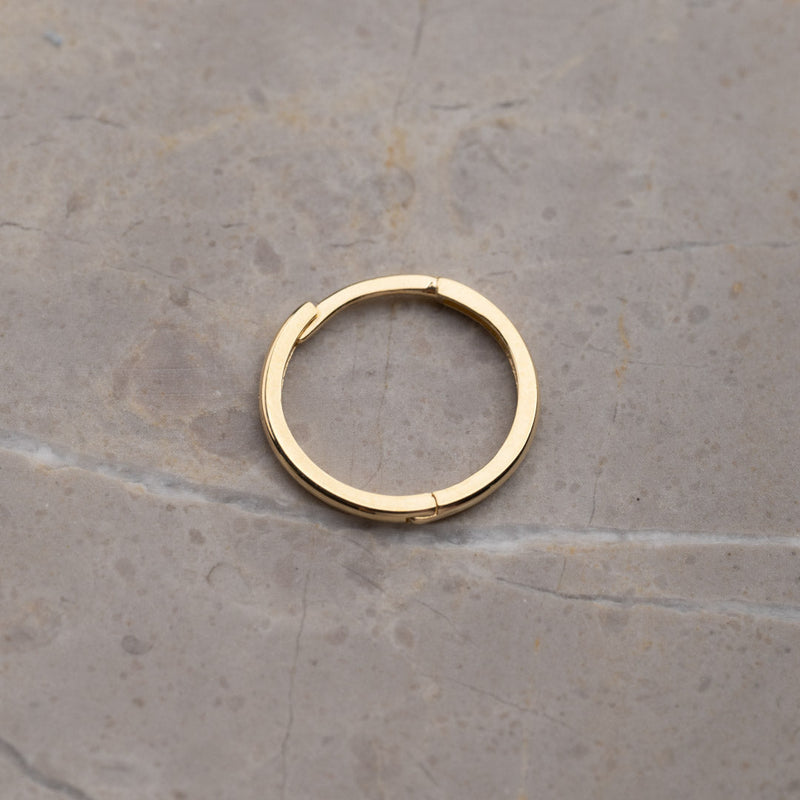 CLASSIC SOLID GOLD CREOL EARRING - 14mm