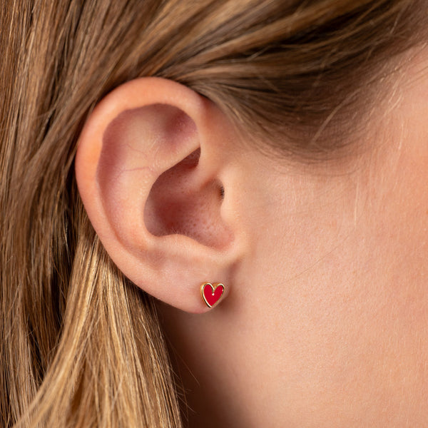 DITTE RED GOLDEN EARRING