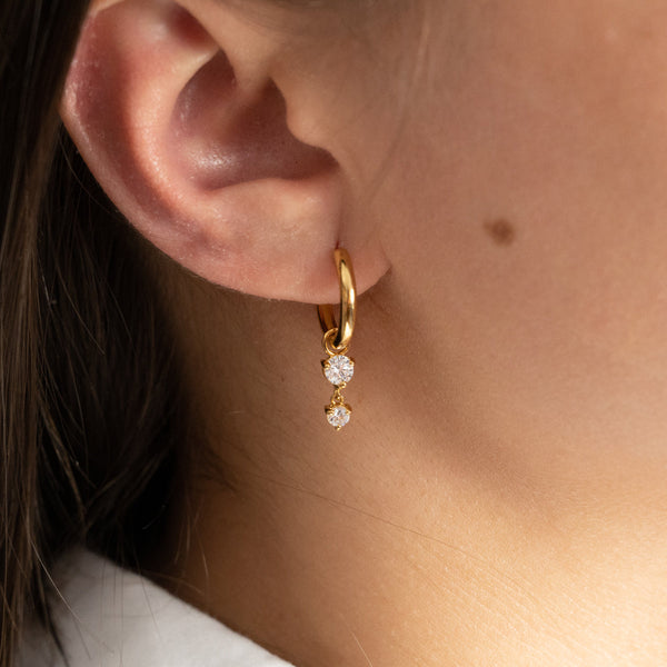 ELENOR CRYSTAL GOLDEN EARRING