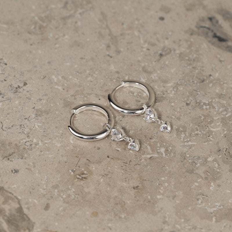 ELENOR CRYSTAL SILVER EARRING