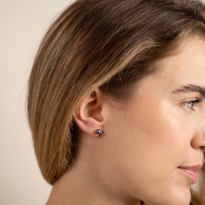 ELLEN BLUE PEARL SILVER EARRING