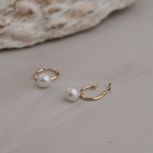 ELLICE PEARL SOLID GOLD EARRING