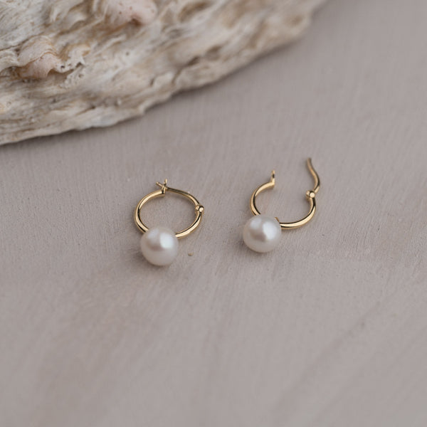 ELLICE PEARL SOLID GOLD EARRING