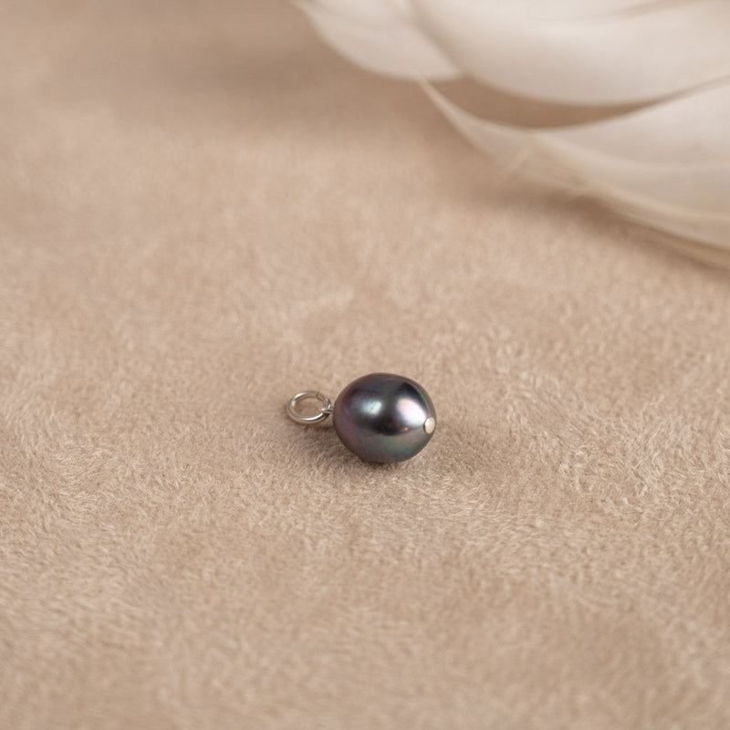 ELSA DARK GREY BAROQUE PEARL SILVER PENDANT