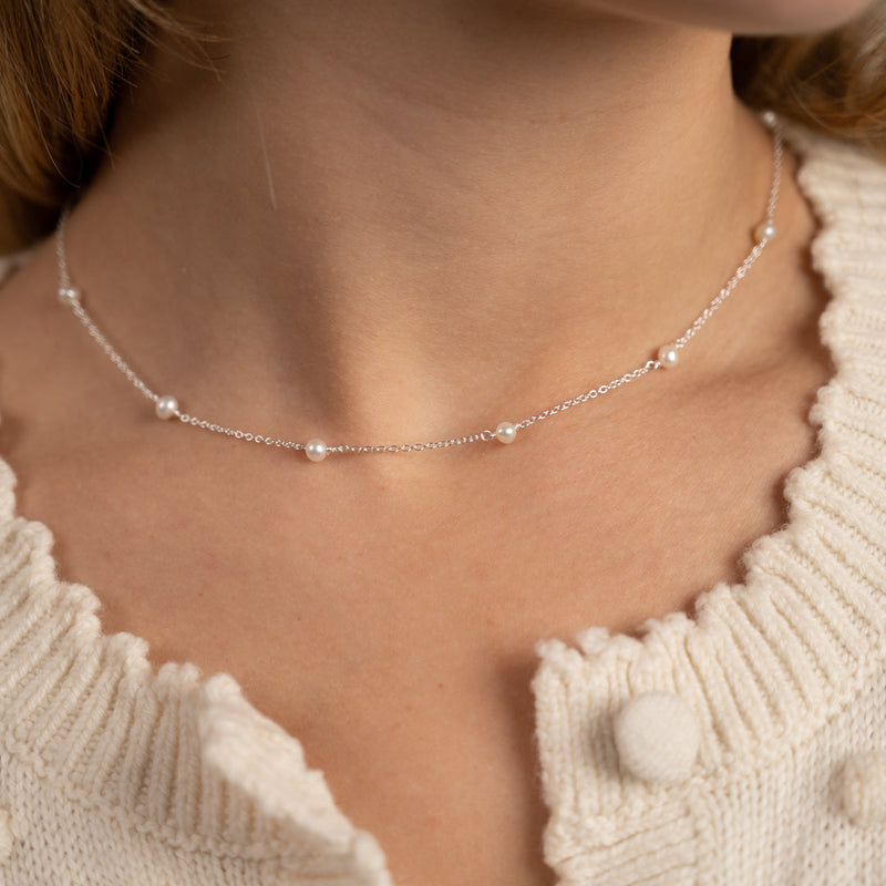 ERICA PEARL SILVER NECKLACE