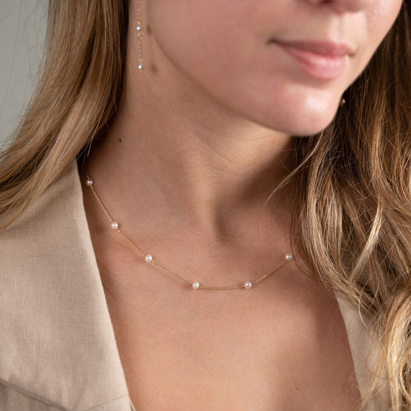 ERICA PEARL SOLID GOLD NECKLACE