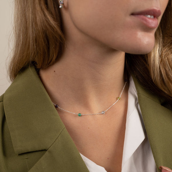 ERICA RAINBOW SILVER NECKLACE