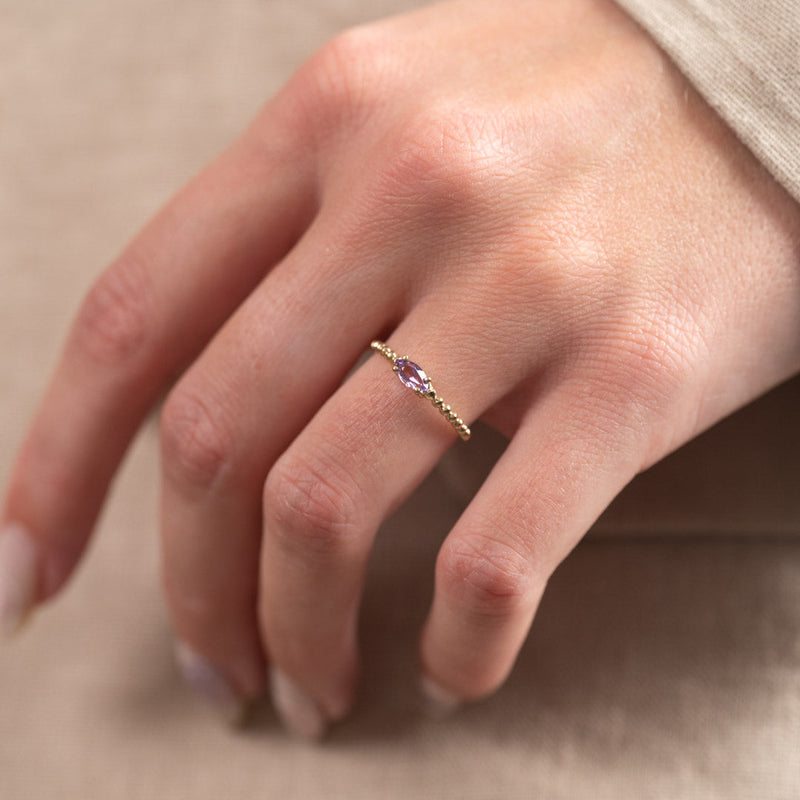INGEBORG AMETHYST SOLID GOLD RING