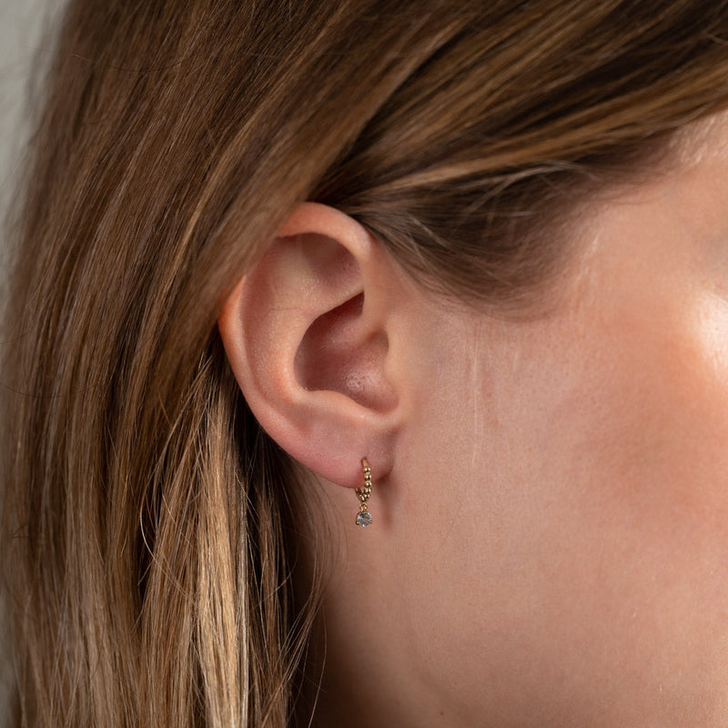 INGRID BLUE TOPAZ SOLID GOLD EARRING