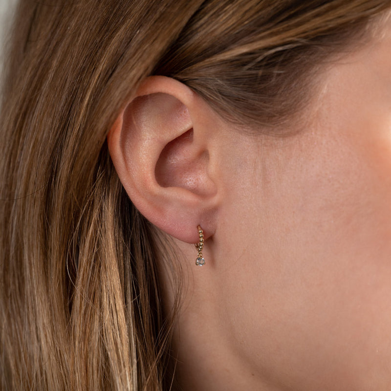 INGRID BLUE TOPAZ SOLID GOLD EARRING