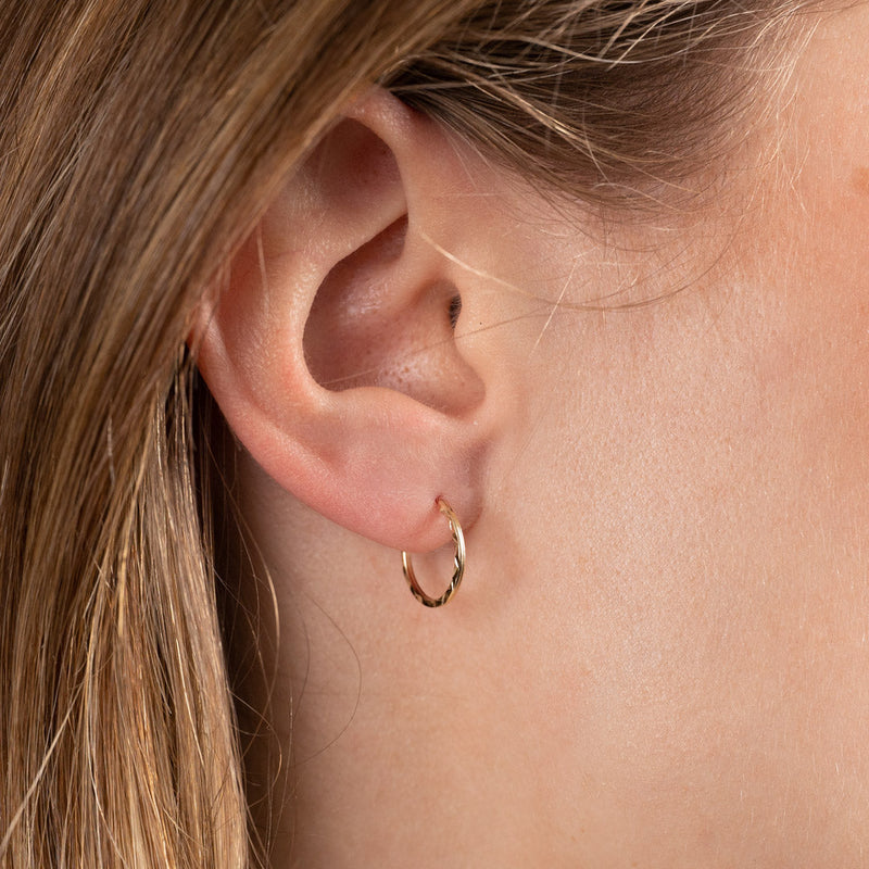 JOHANNA SOLID GOLD CREOL EARRING - 13mm