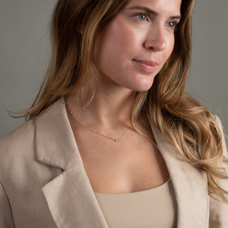 KATERINA CRYSTAL SOLID GOLD NECKLACE