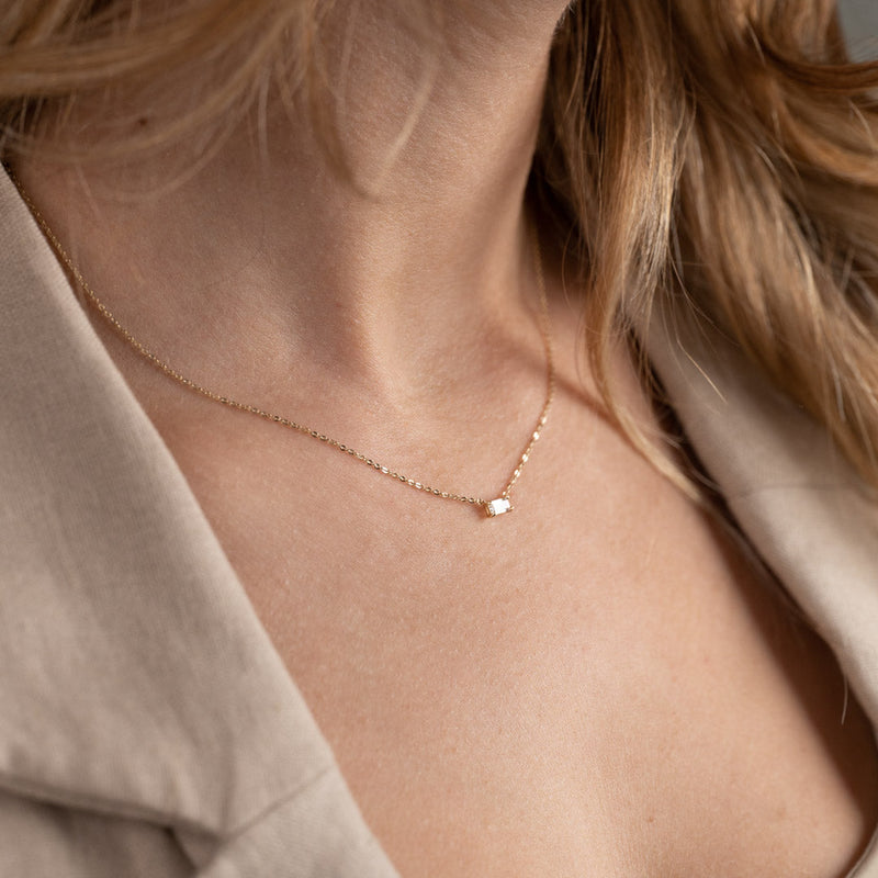 KATERINA CRYSTAL SOLID GOLD NECKLACE