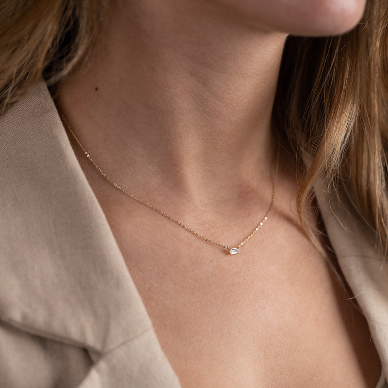 KATERINA CRYSTAL SOLID GOLD NECKLACE