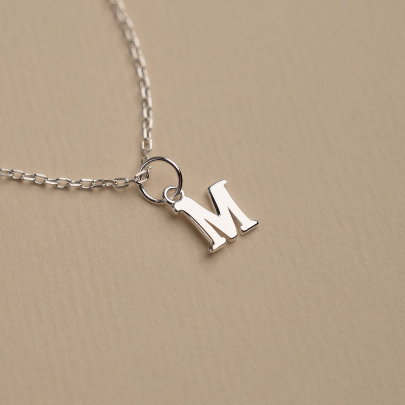 LETTER M SILVER NECKLACE