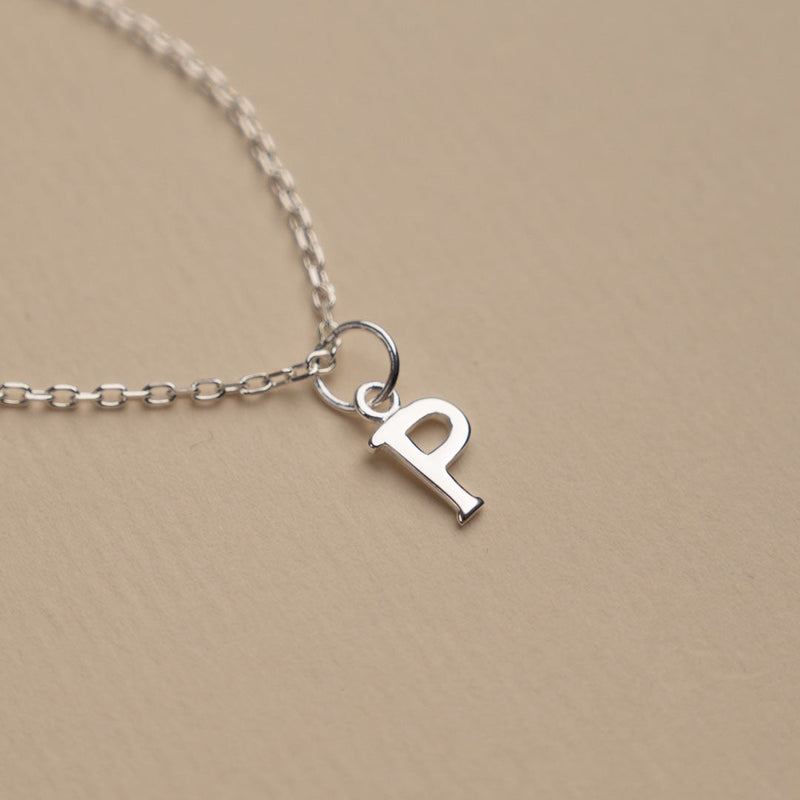 LETTER P SILVER NECKLACE