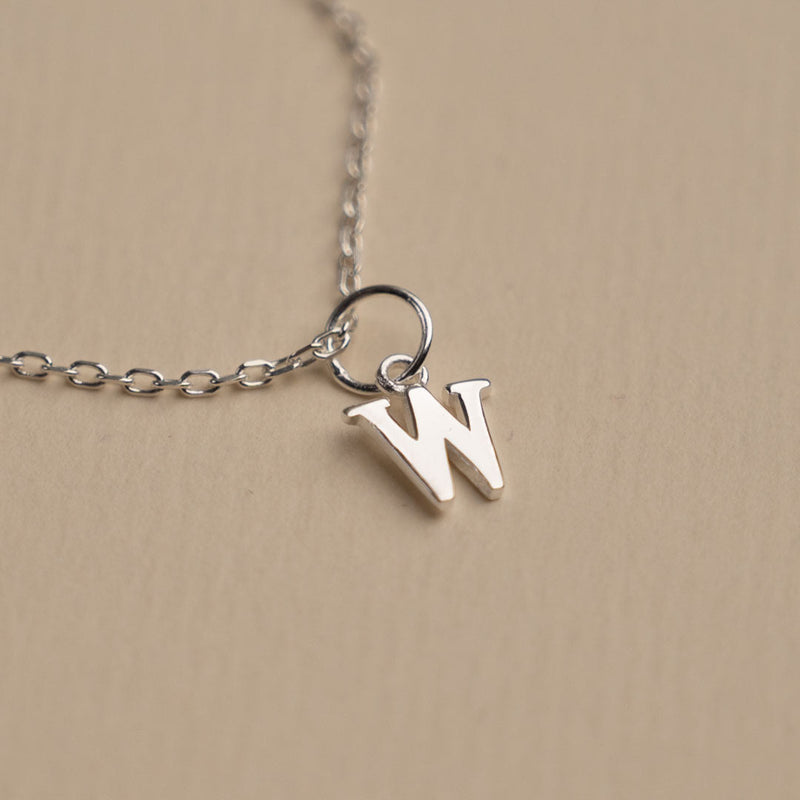 LETTER W SILVER NECKLACE