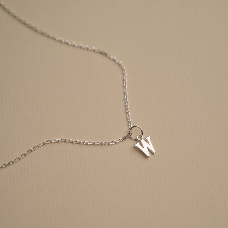 LETTER W SILVER NECKLACE