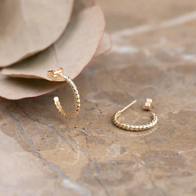 LUCCA SOLID GOLD CREOL EARRING