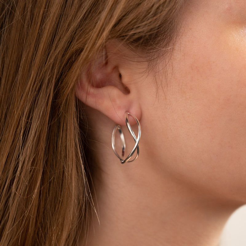 MIRA SILVER CREOL EARRING