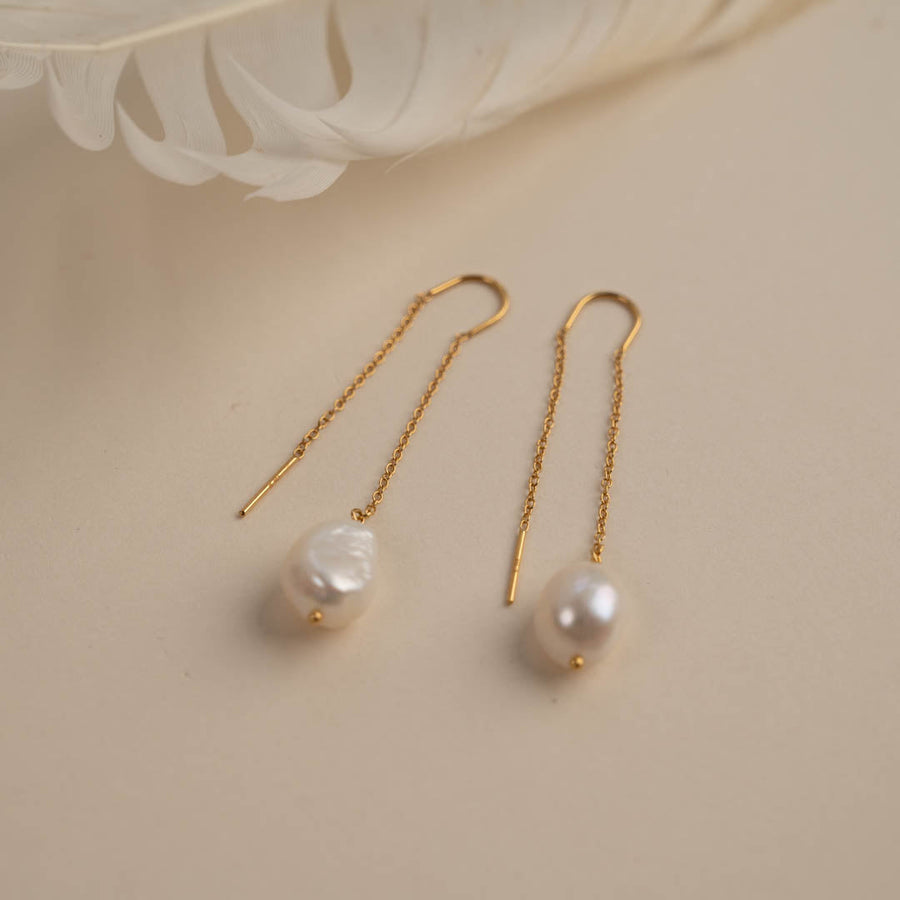 Pure By Nat Noella Hook Earring With Pearls - Gold main image 1
