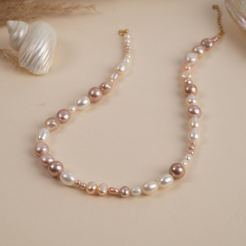 OCEANA WARM ROSE PEARL NECKLACE