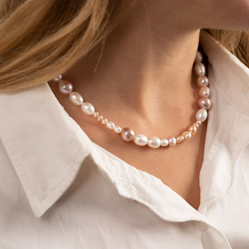OCEANA WARM ROSE PEARL NECKLACE