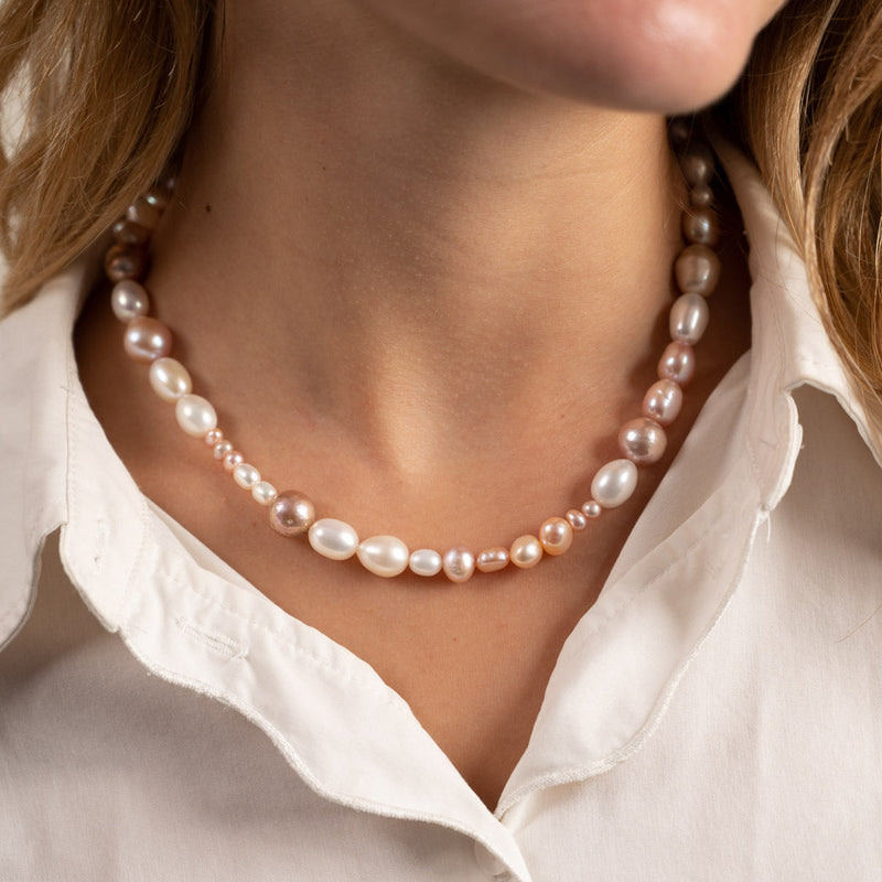 OCEANA WARM ROSE PEARL NECKLACE