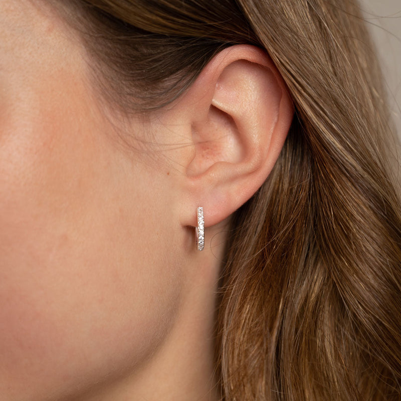 STELLA SMALL SILVER CREOL EARRING