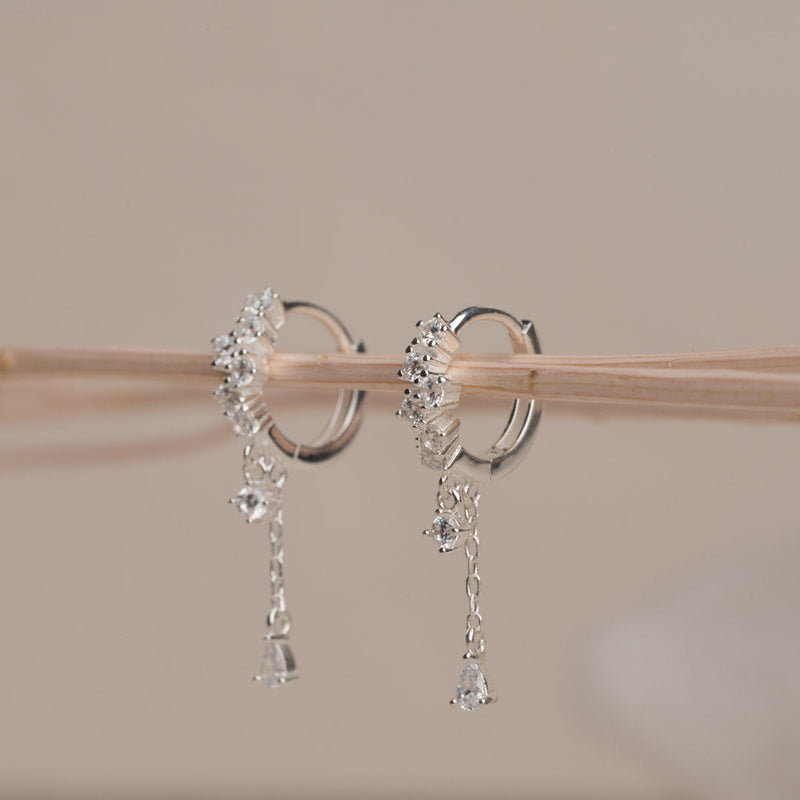 VALERIE CRYSTAL SILVER EARRING