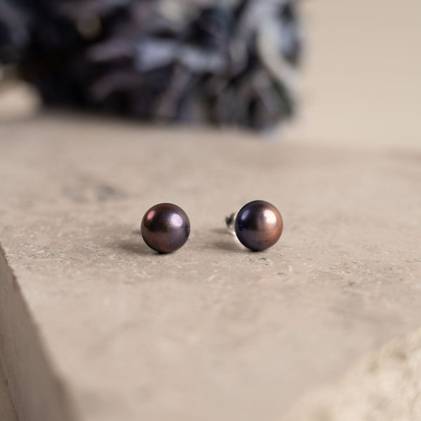 VIVA BLUE PEARL SILVER EARRING