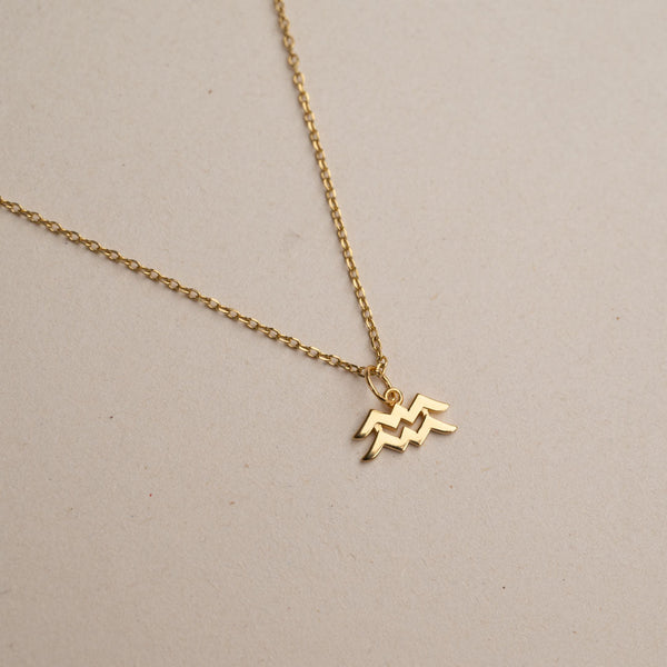 ZODIAC AQUARIUS GOLDEN NECKLACE